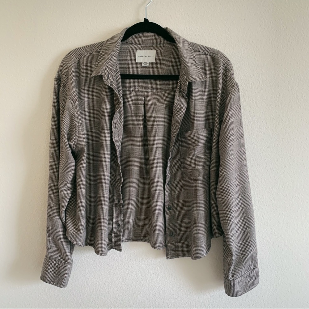 cropped button up